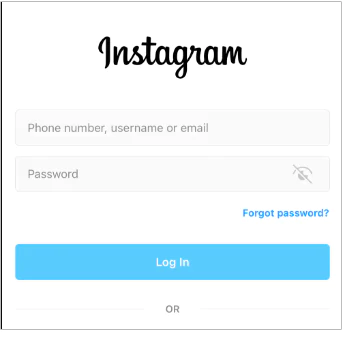 Instagram login