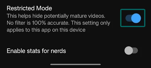 Restricted Mode on YouTube