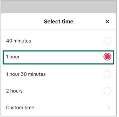 Select time
