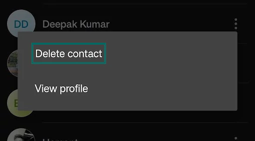 Tap Delete contact