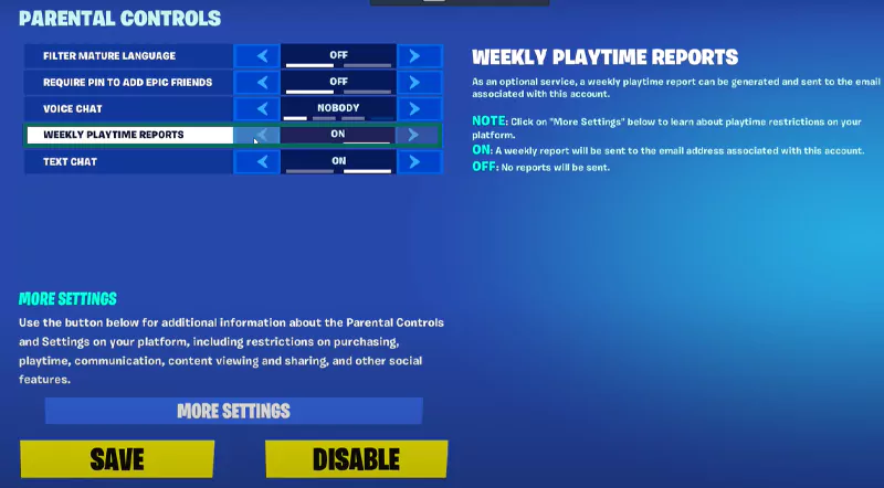 Get Weekly Playtime Reports