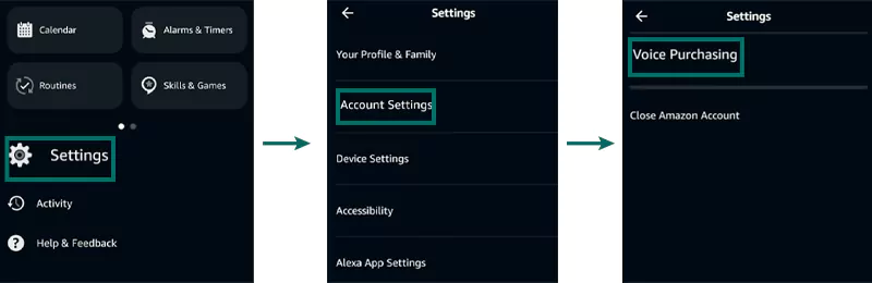 Open Settings  Tap Account Settings Tap Voice Purchasing