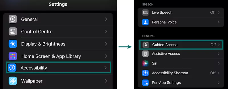 Tap Accessibility Tap Guided Access