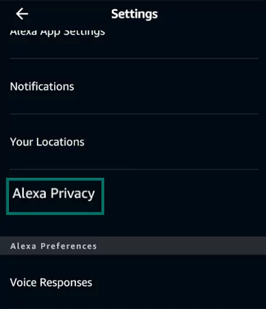 Tap on Alexa Privacy