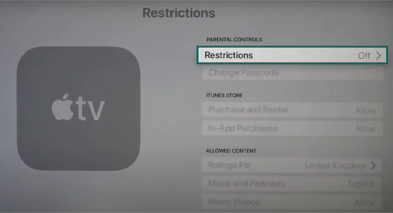 Apple TV Restrictions