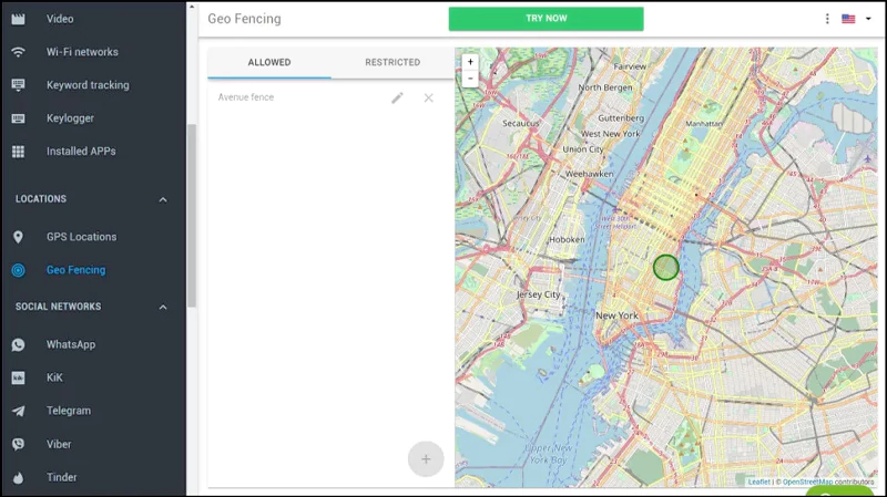 Location tracking on mSpy