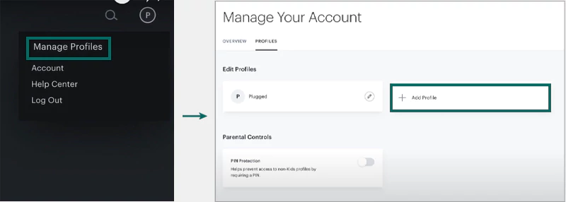 Manage Profiles & Add Profile