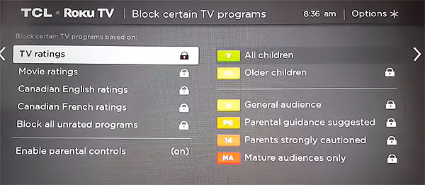 Manage TV Ratings