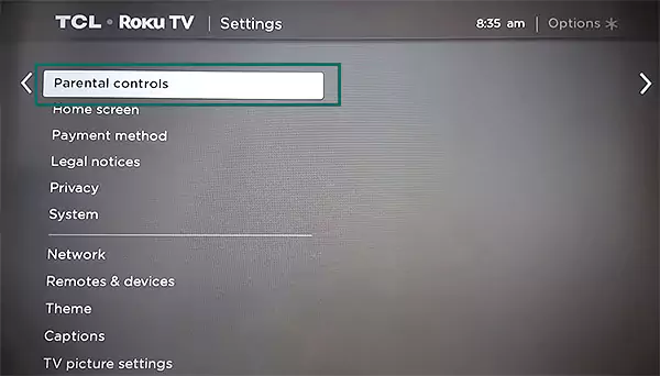 Parental Controls on Roku TV