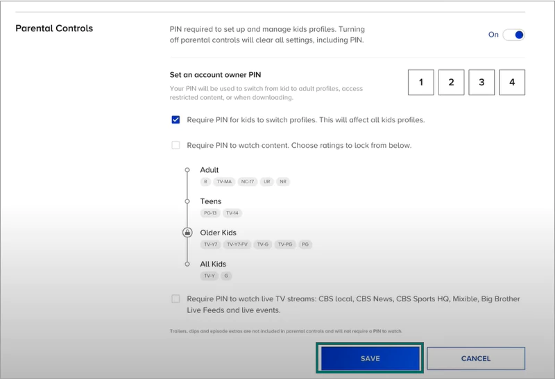 Prohibit profile switching