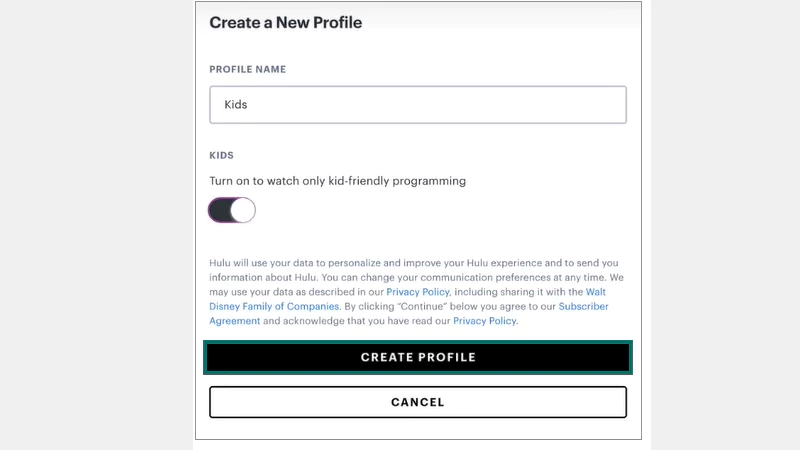 CREATE PROFILE