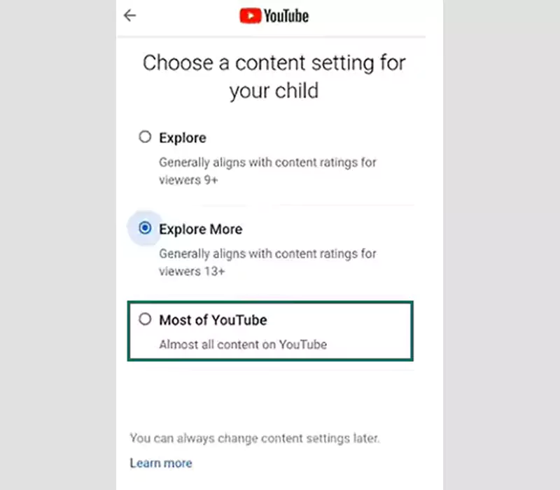 Select Most of YouTube