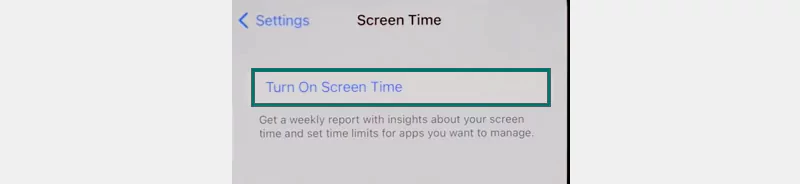 Turn On Screen Time