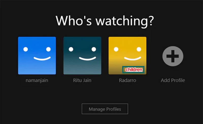 Children profile Netflix