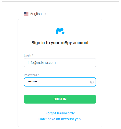 Sign in to mSpy