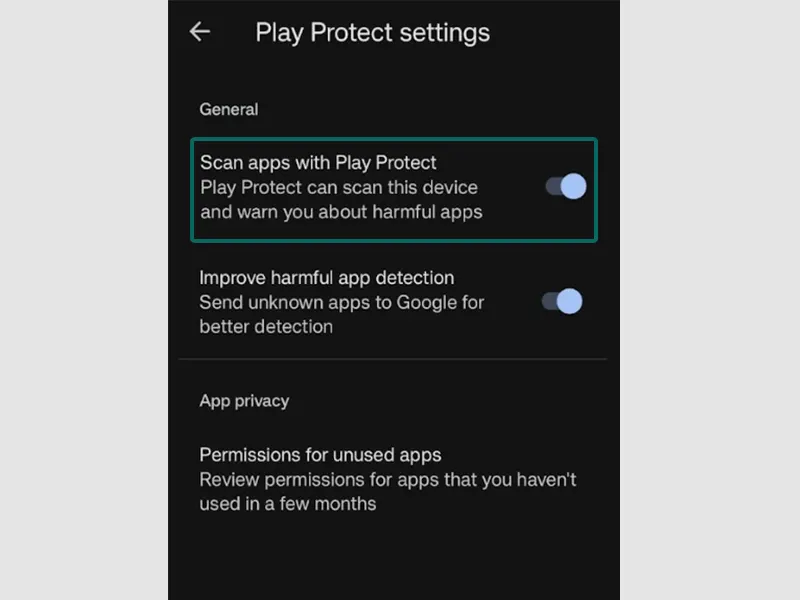 Turn off Play Protect