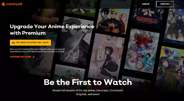 Crunchyroll site