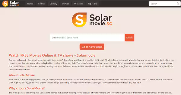 SolarMovie Site