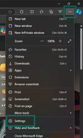 Open Settings opts