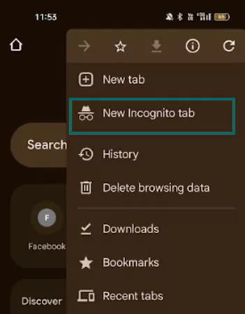 New Incognito tab