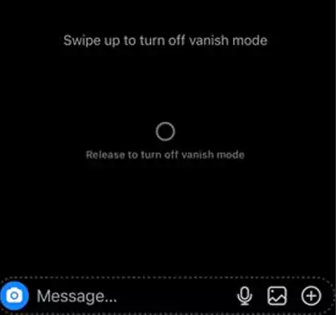 Release the screen to turn off vanish mode