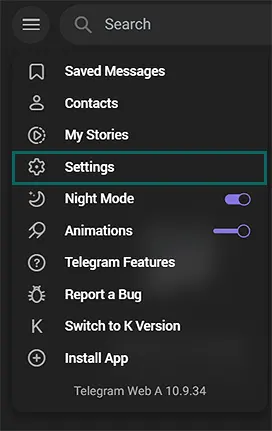 Locate setting option