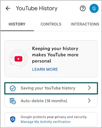 Saving your YouTube history on YouTube