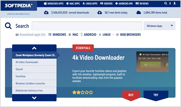 Softpedia Interface