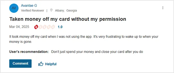 CallMeChat card scam with a user