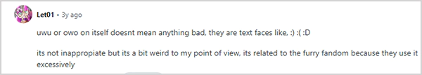 one user on Reddit states that UWU is appropriatee