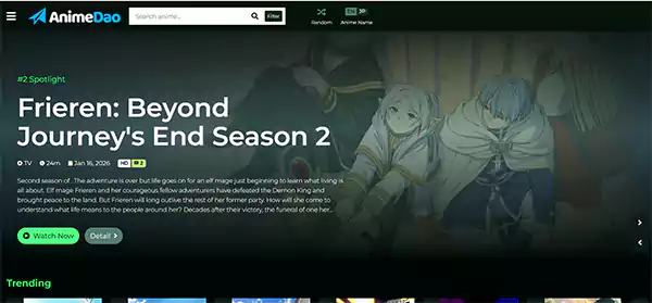 AnimeDao homepage