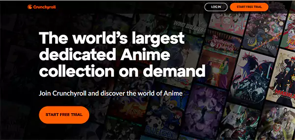 Crunchyroll homepage