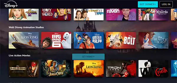 Disney plus homepage