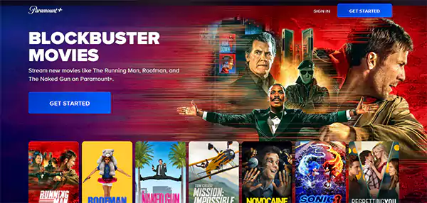 Paramount plus homepage