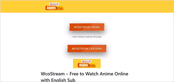 WcoStream homepage