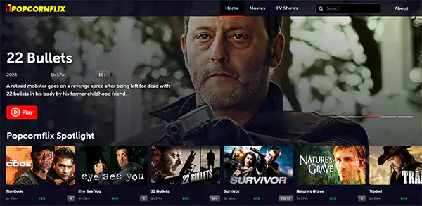 Popcornflix Homepage