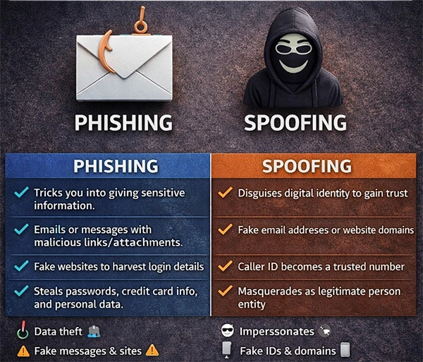 Phishing vs Spoofing