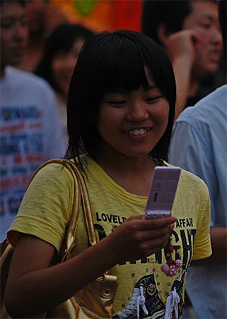 teen using phone
