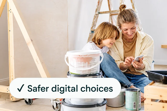 Parent and child reviewing an app together